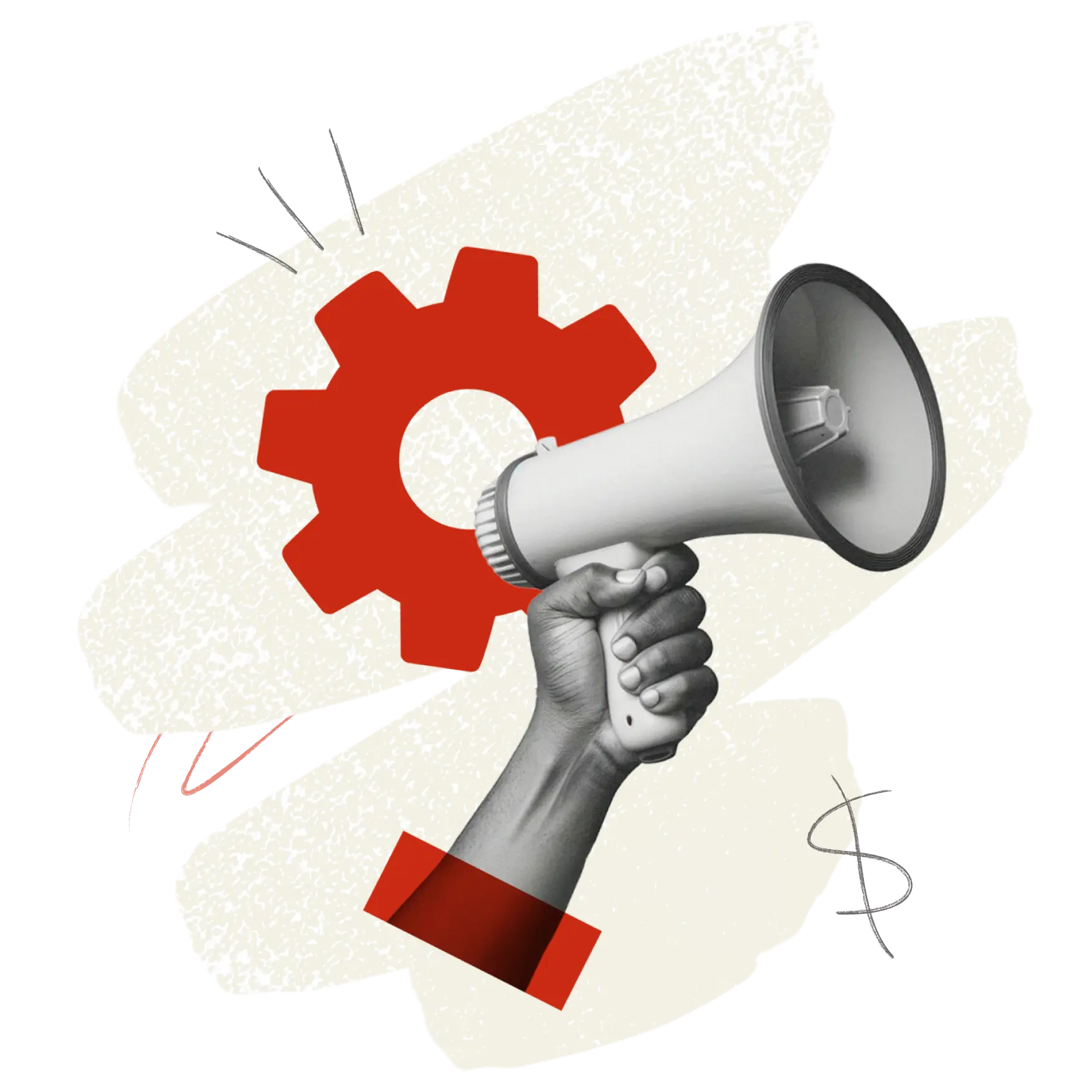 Hand holding megaphone
