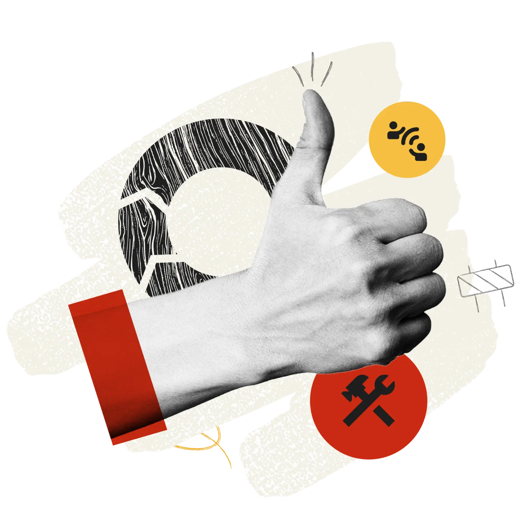 Hand giving thumbs up