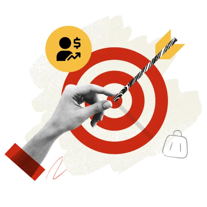 Hand pulling out arrow from target