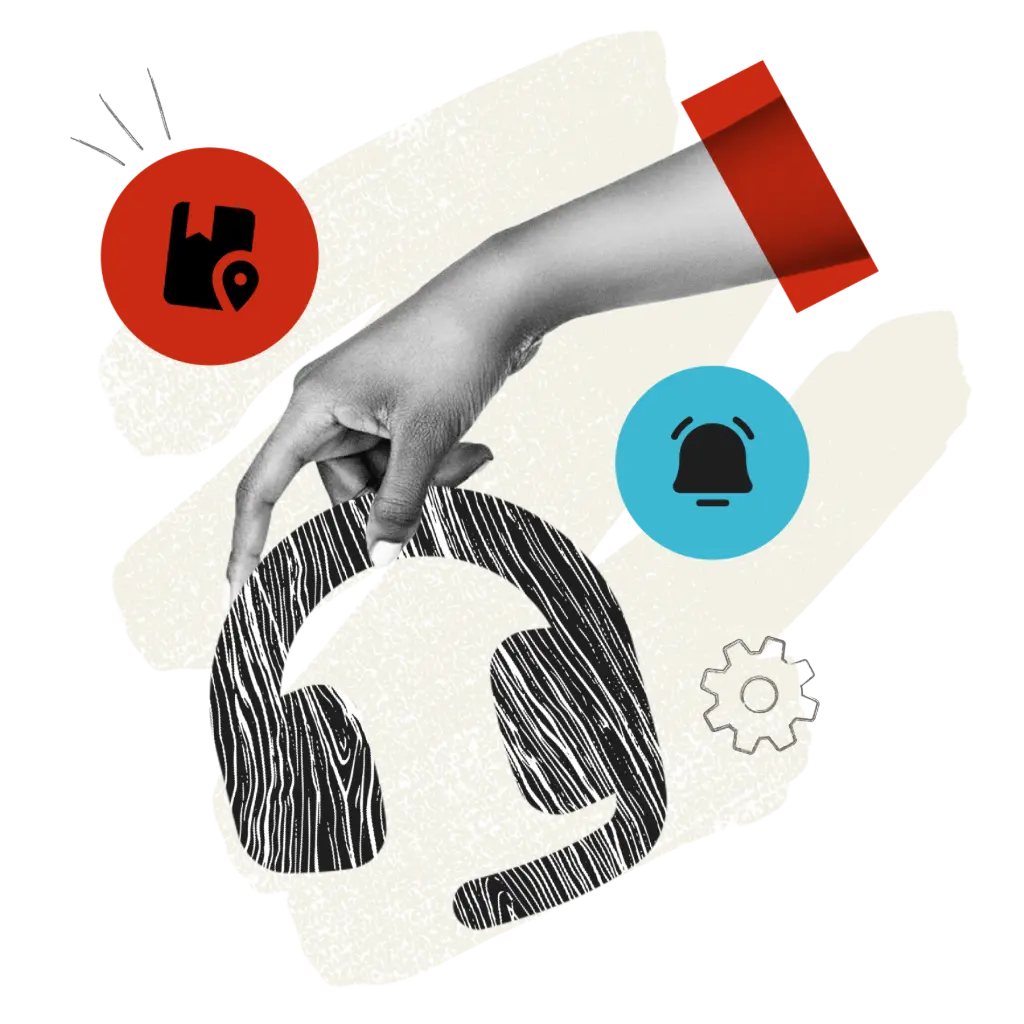 Hand holding headset