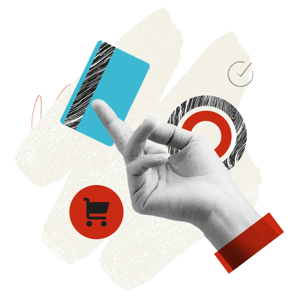 Hand swiping credit card