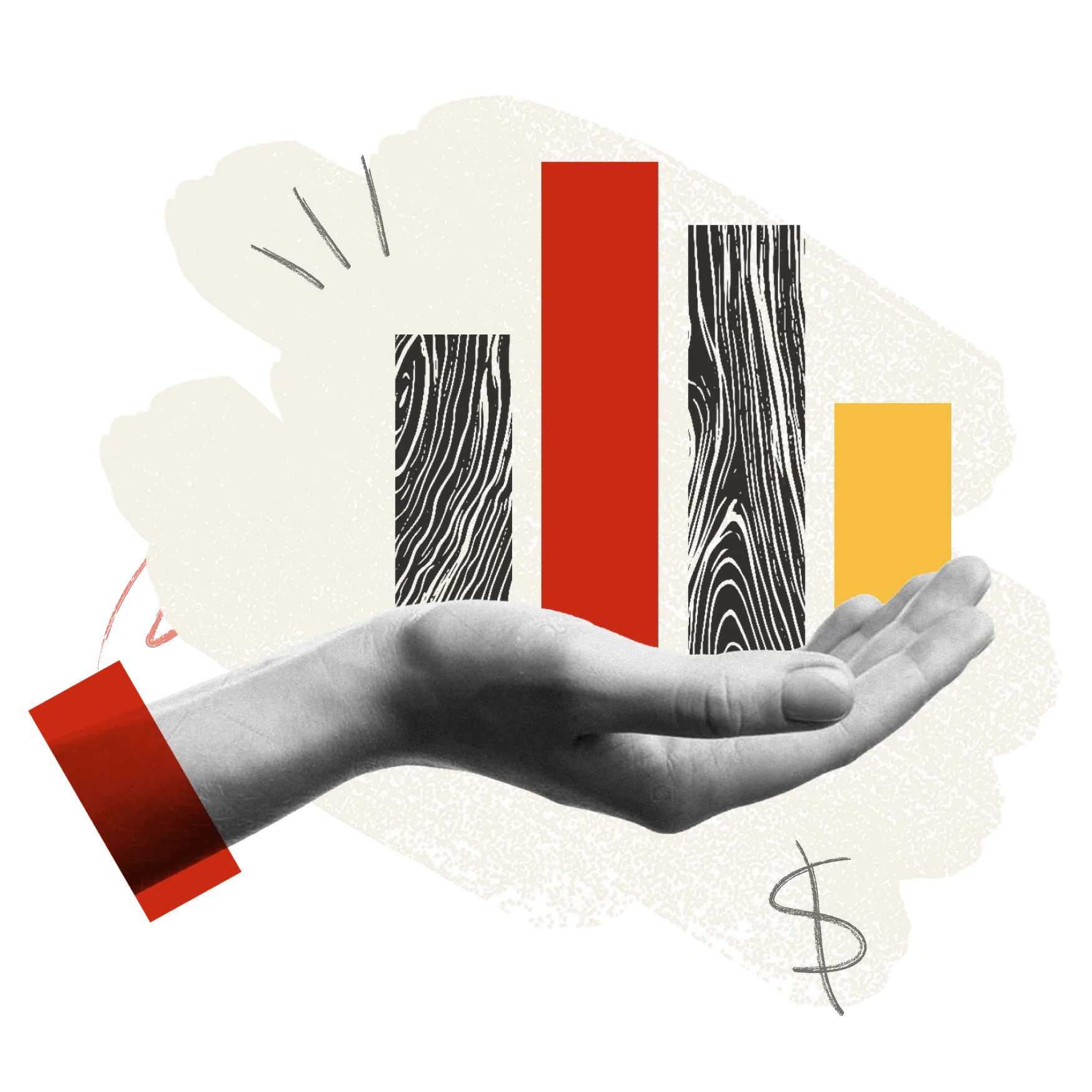 Hand holding graph